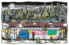 Charles Fazzino 3D Art Charles Fazzino 3D Art Tagging the Subway (DX)